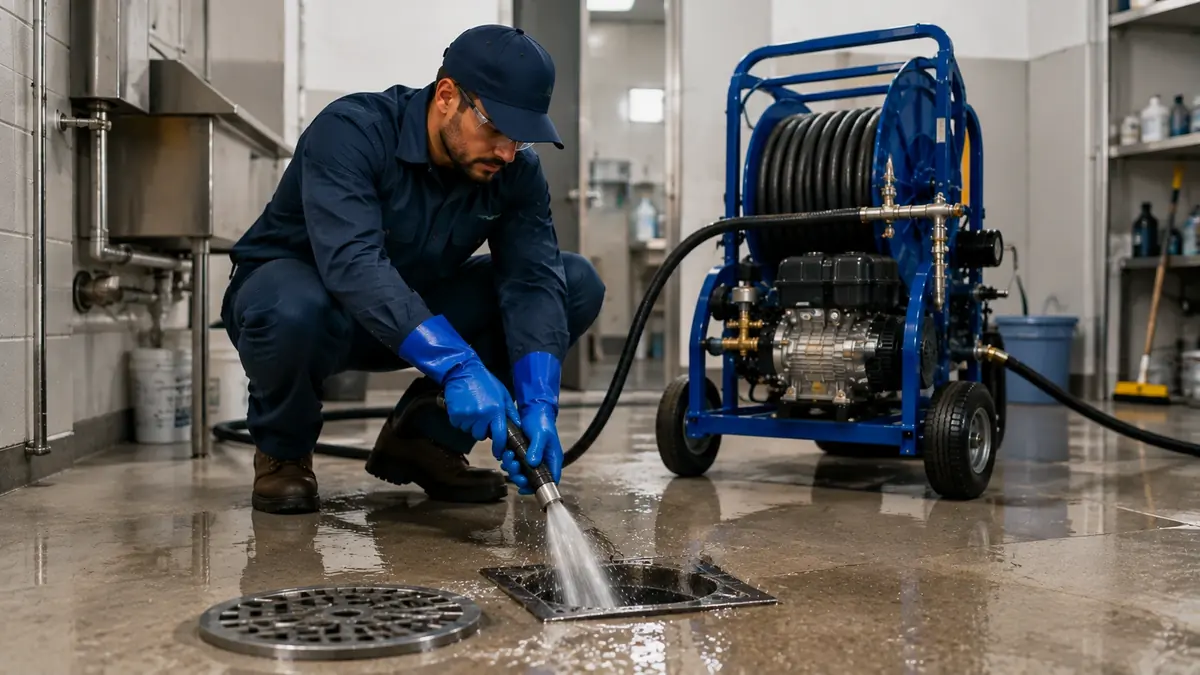 Floor Drain Hydro Jet Cleaning in Friant