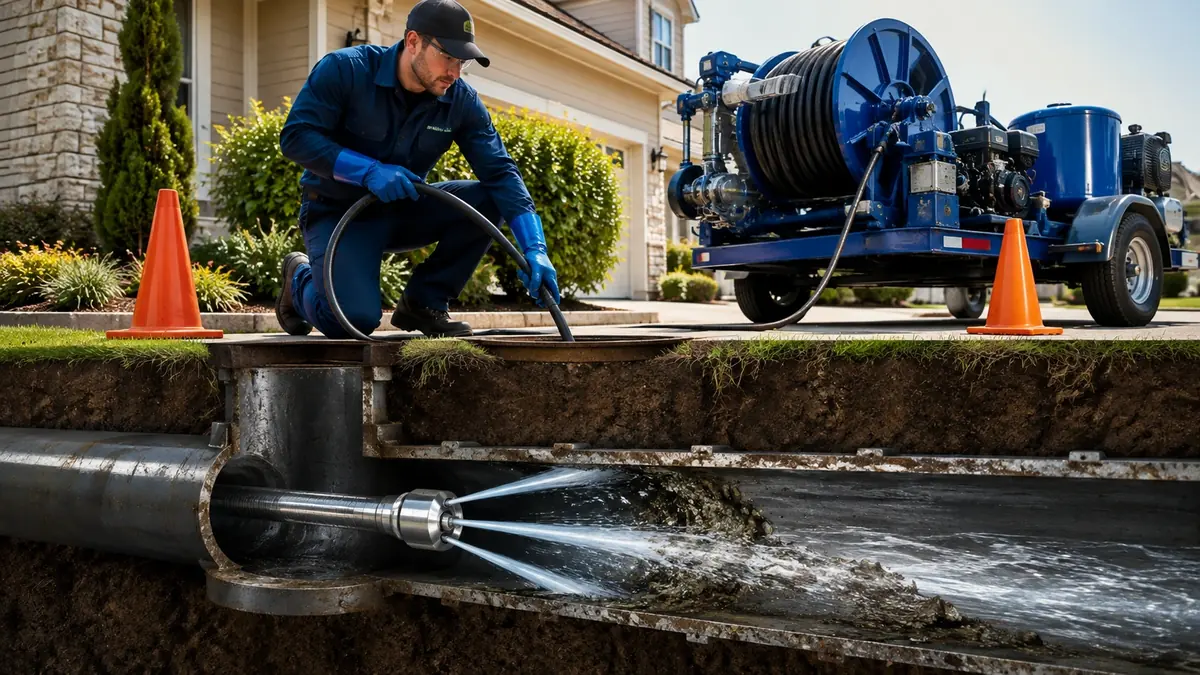 Main Sewer Line Hydro Jet Cleaning in Friant