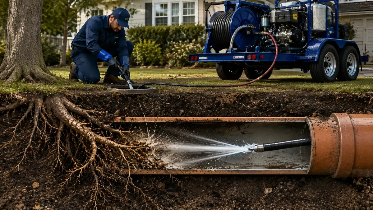 Tree Root Removal with Hydro Jetting in Friant